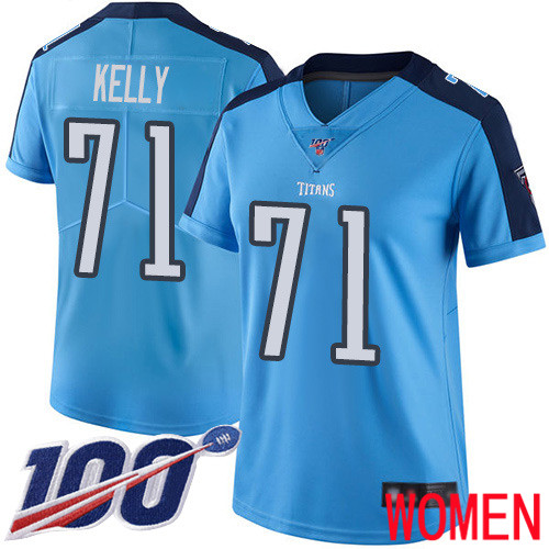 Tennessee Titans Limited Light Blue Women Dennis Kelly Jersey NFL Football 71 100th Season Rush Vapor Untouchable